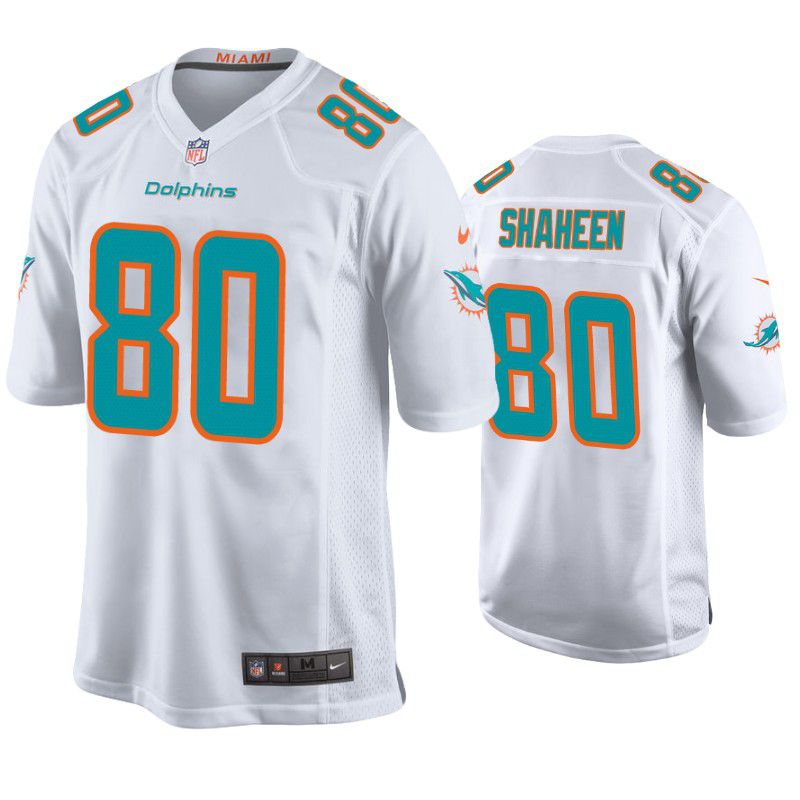 Men Miami Dolphins #80 Adam Shaheen Nike White Game NFL Jersey
